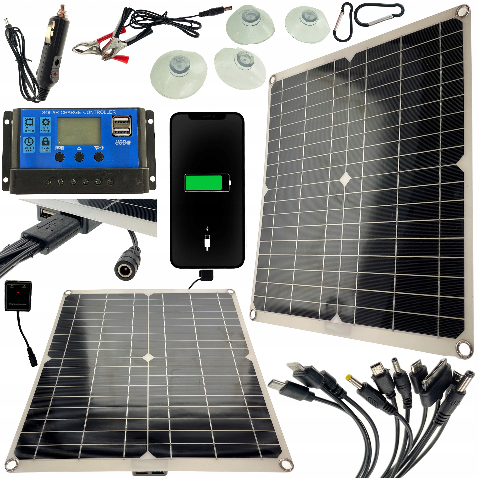 SOLARNY PANEL SŁONECZNY ZESTAW 20W+30A REGULATOR