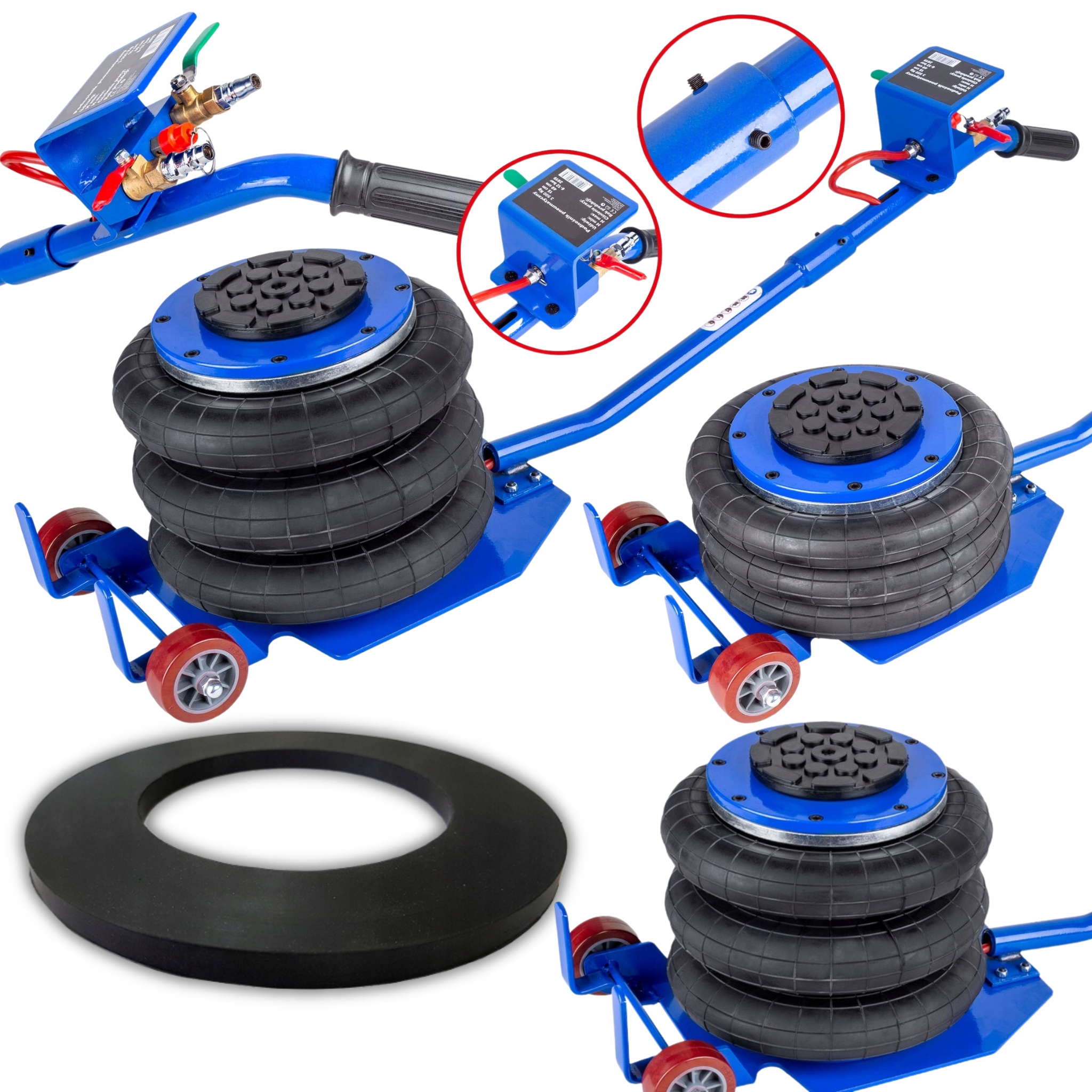 PODNOŚNIK pneumatyczny BAŁWANEK 3.5T + Gumowa Podkładka